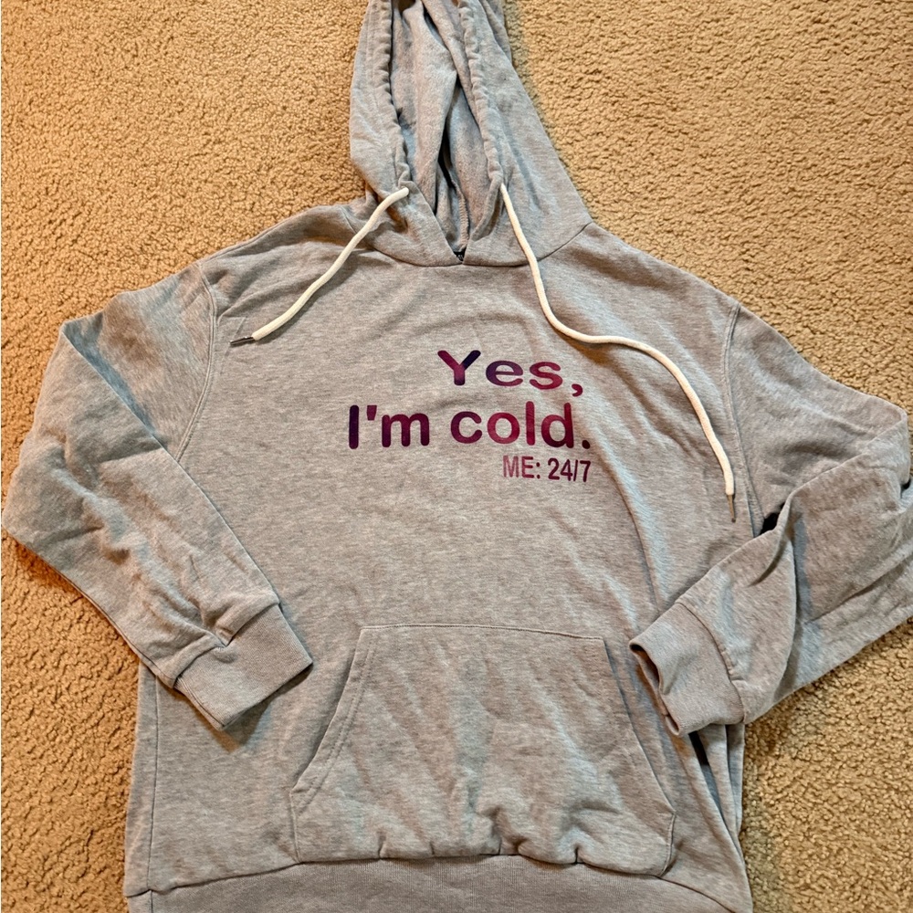Gray Hoodie with cute text